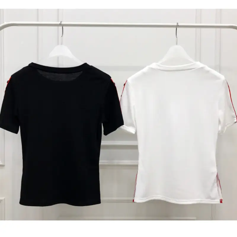Women White Slim Fit T-Shirt 2025 Summer - Image 6