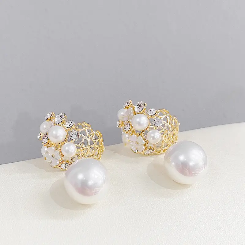 S925 Gold Pearl Earrings for Women - Image 4