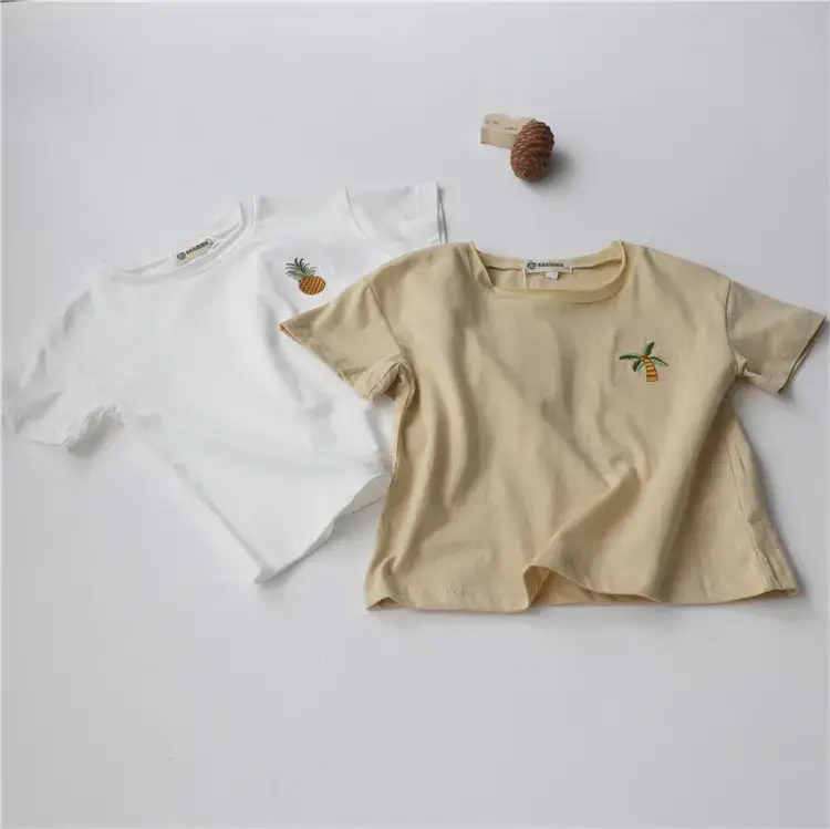 Korean Kids Short Sleeve T-Shirt Suit Beige — feature 11