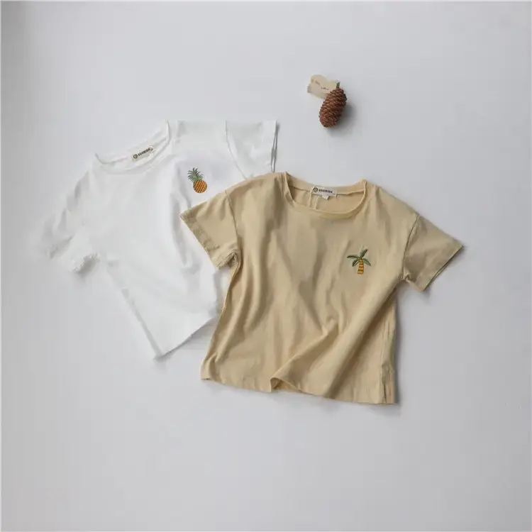 Korean Kids Short Sleeve T-Shirt Suit Beige — feature 12
