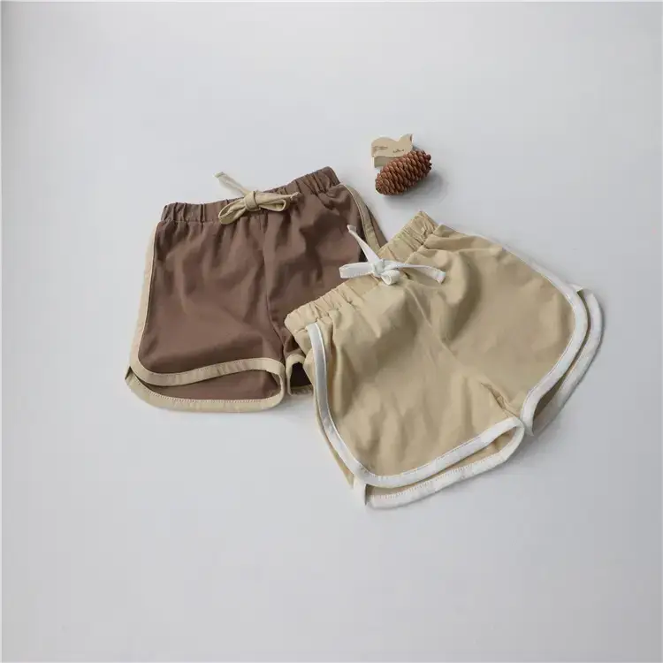Korean Kids Short Sleeve T-Shirt Suit Beige — feature 13