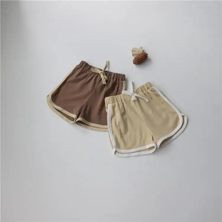 Korean Kids Short Sleeve T-Shirt Suit Beige — feature 14