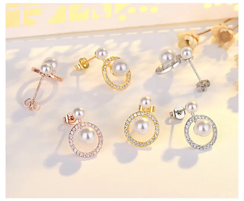Round Pearl Earrings with Crystal Accents — feature 10