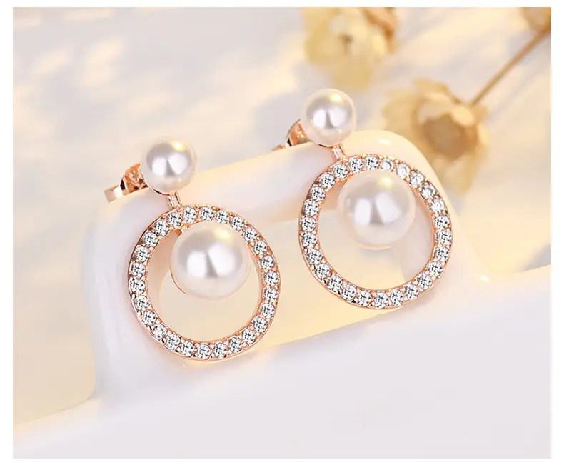 Round Pearl Earrings with Crystal Accents — feature 13