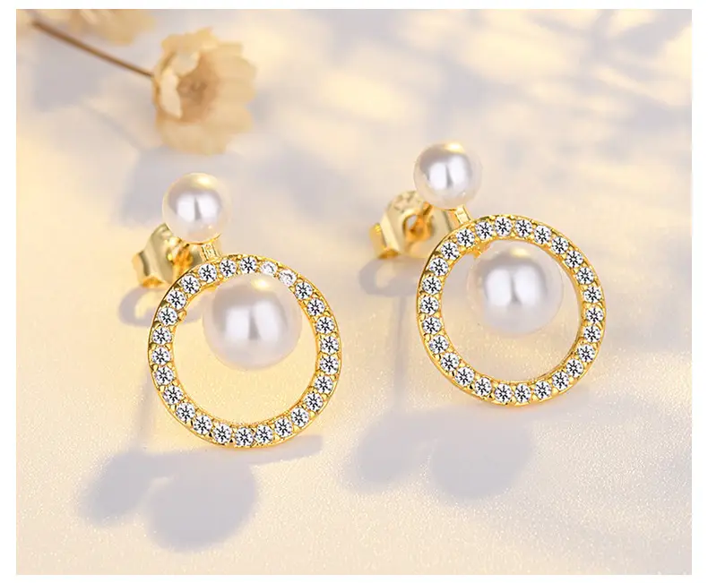 Round Pearl Earrings with Crystal Accents — feature 17