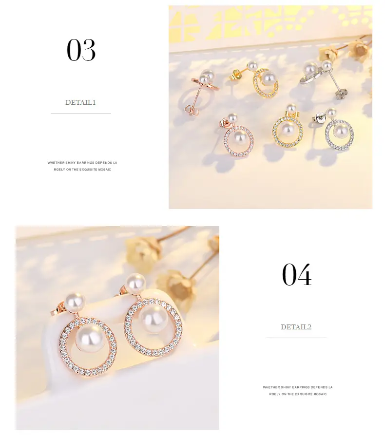 Round Pearl Earrings with Crystal Accents — feature 6