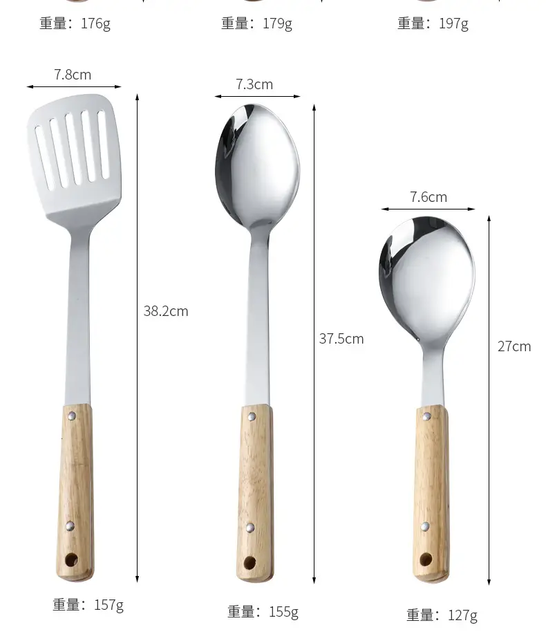 Non-Magnetic Stainless Steel Colander Spoon Set — feature 9