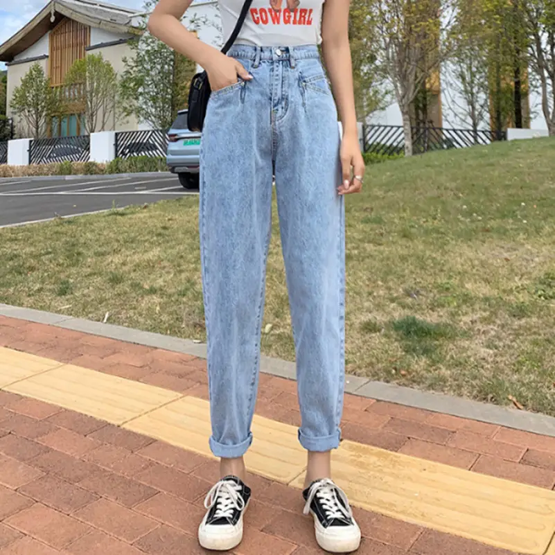 Women High-Waist Slim-Fit Cropped Denim Pants - Image 2