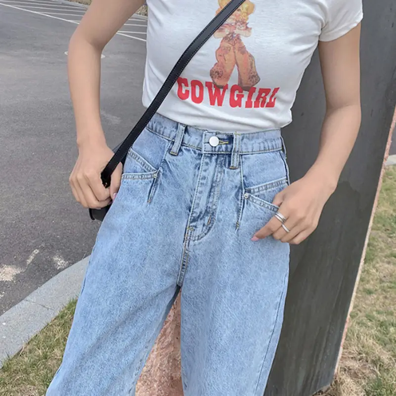 Women High-Waist Slim-Fit Cropped Denim Pants - Image 3