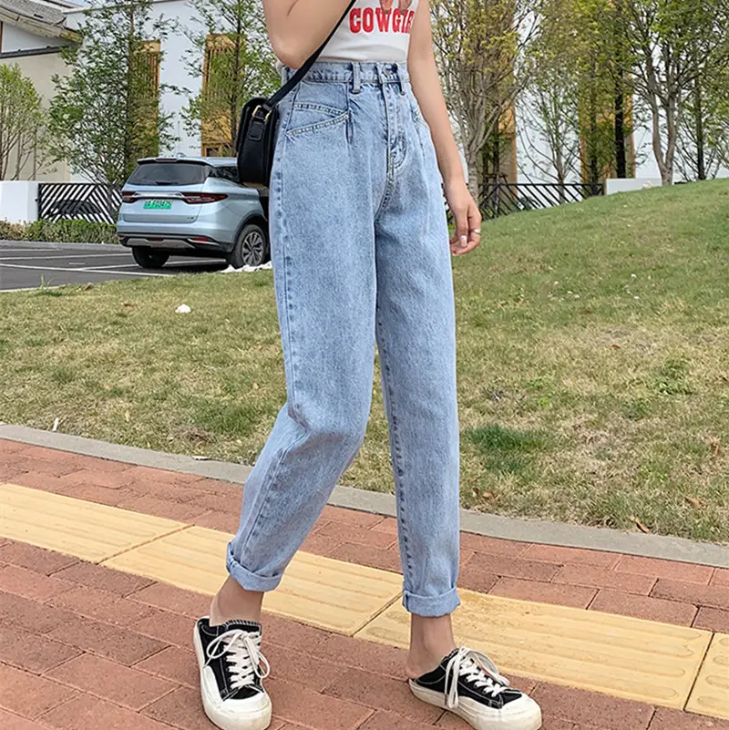 Women High-Waist Slim-Fit Cropped Denim Pants - Image 4