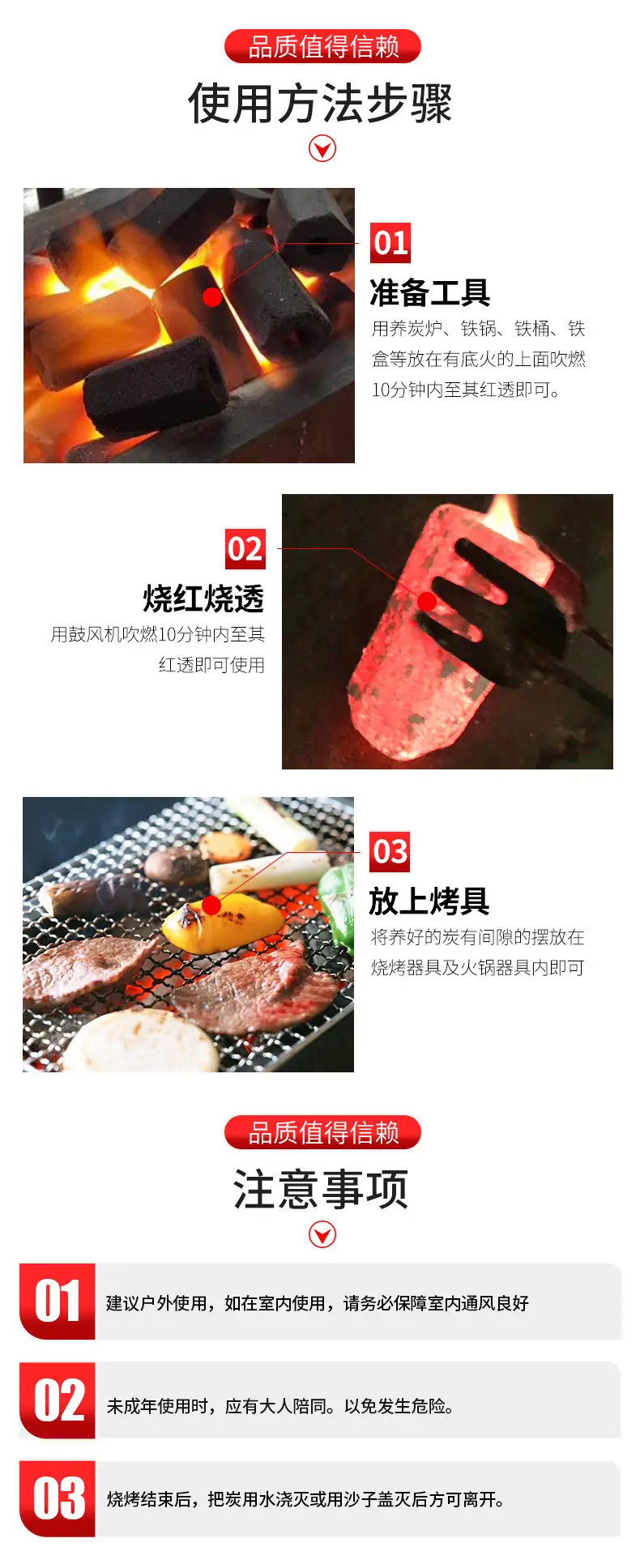 Xinsan Shuo Hexagon Barbecue Mechanism Charcoal 10kg/Box — feature 10