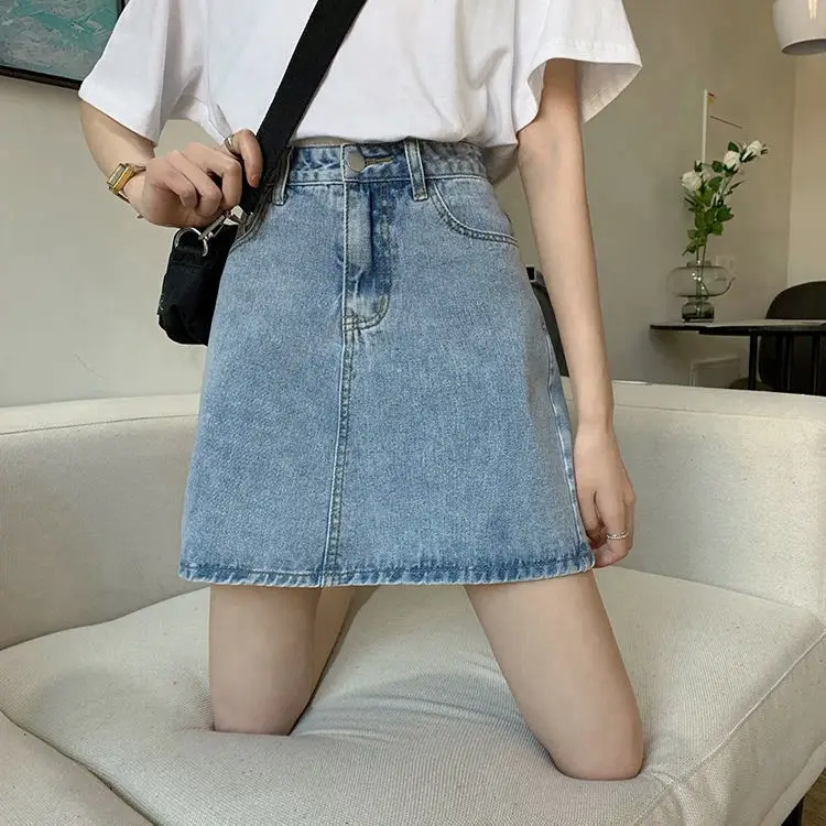 Women Denim High Waist Shorts Black 2021 - Image 7