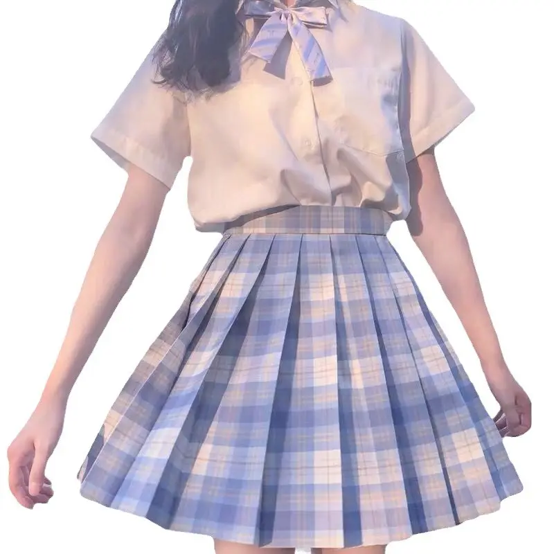 Japanese Plaid Skirt Set for Girls Spring Summer Embroidered - Image 56