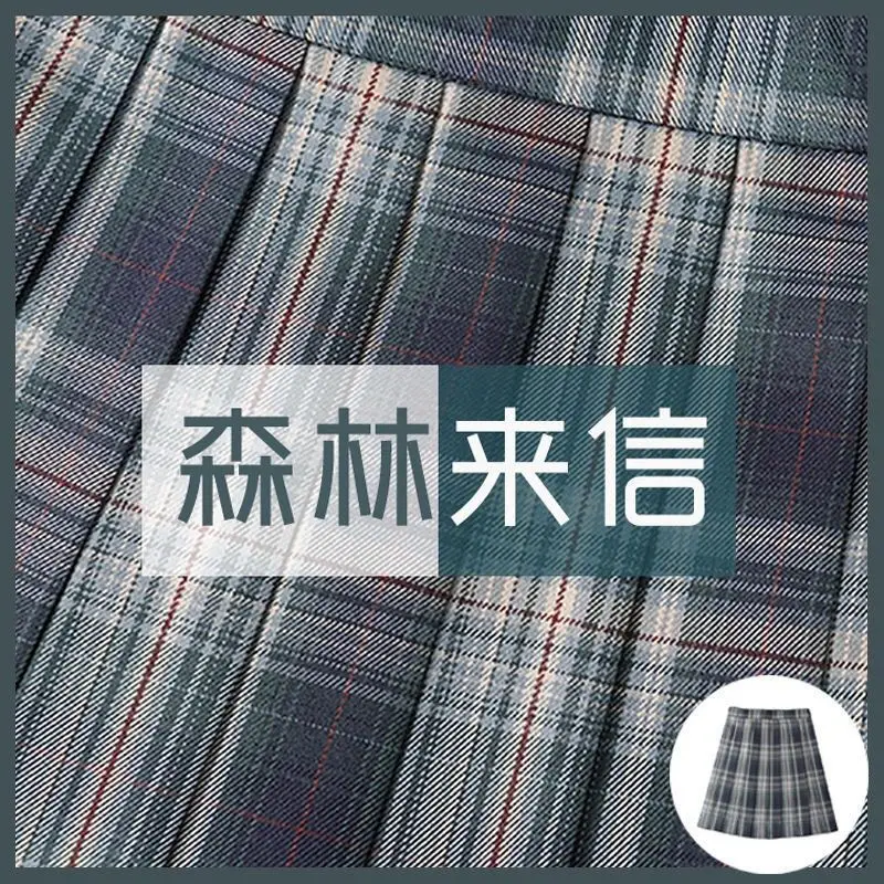 Japanese Plaid Skirt Set for Girls Spring Summer Embroidered - Image 10