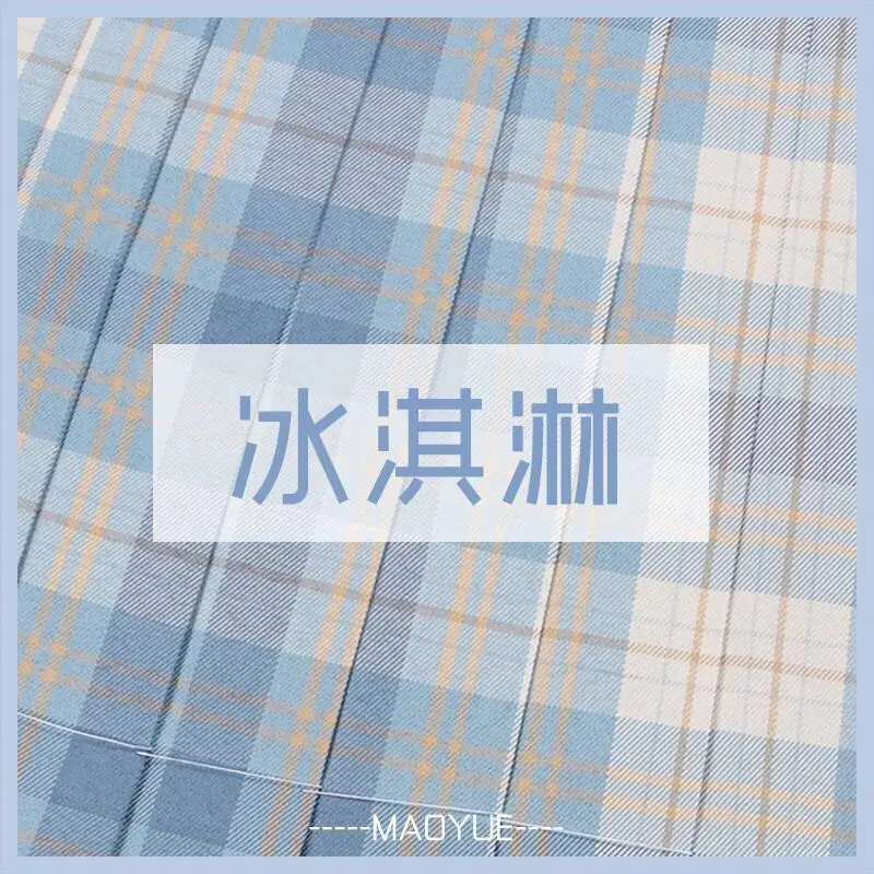 Japanese Plaid Skirt Set for Girls Spring Summer Embroidered - Image 15