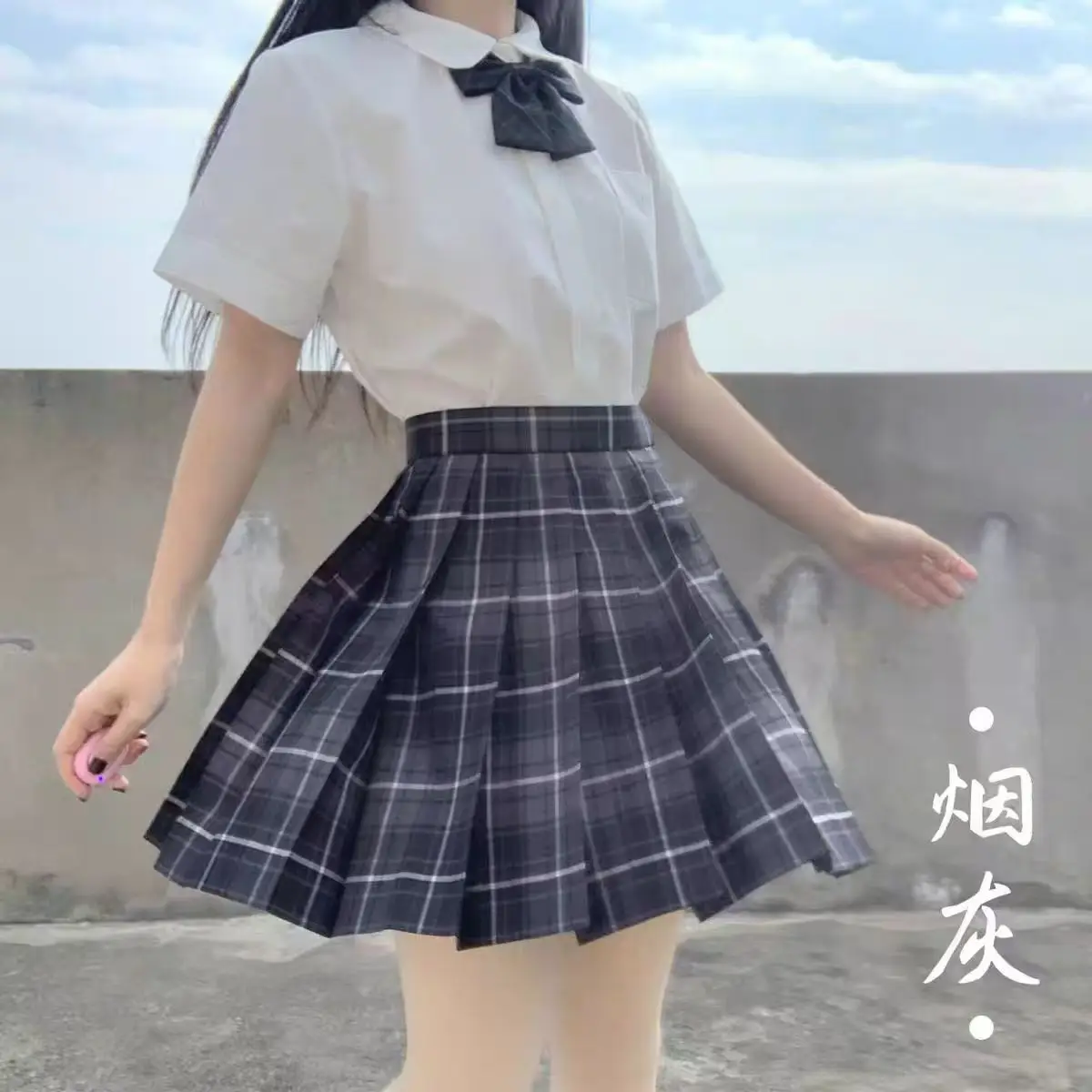 Japanese Plaid Skirt Set for Girls Spring Summer Embroidered - Image 18