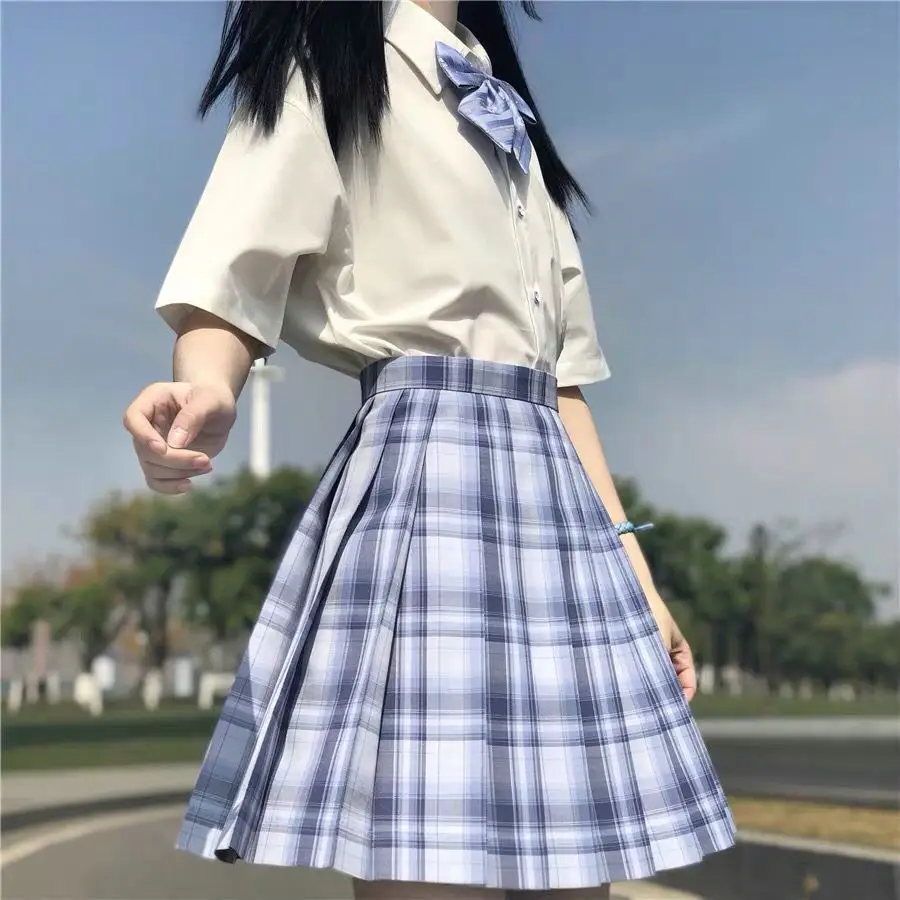 Japanese Plaid Skirt Set for Girls Spring Summer Embroidered - Image 44