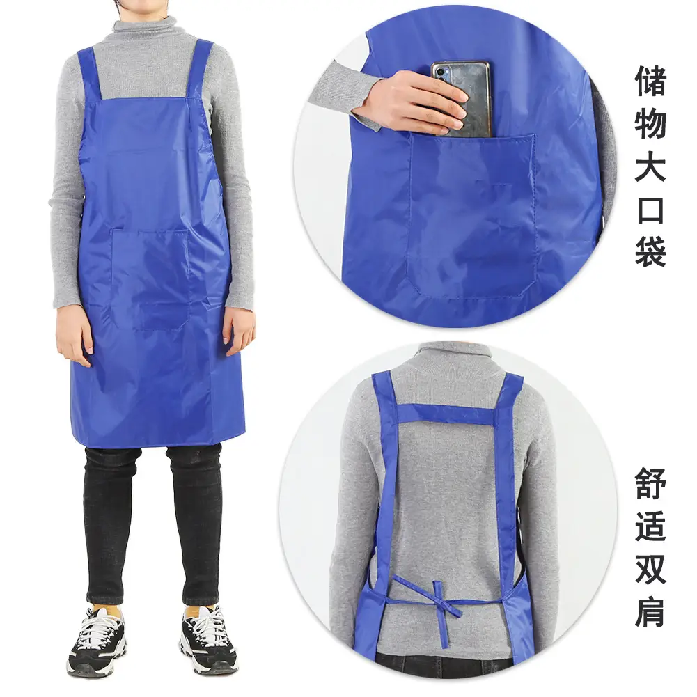 Waterproof Apron with Double Shoulder Straps Red - Image 19