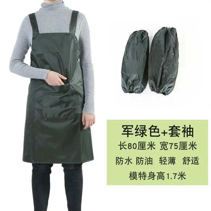 Waterproof Apron with Double Shoulder Straps Red - Image 9