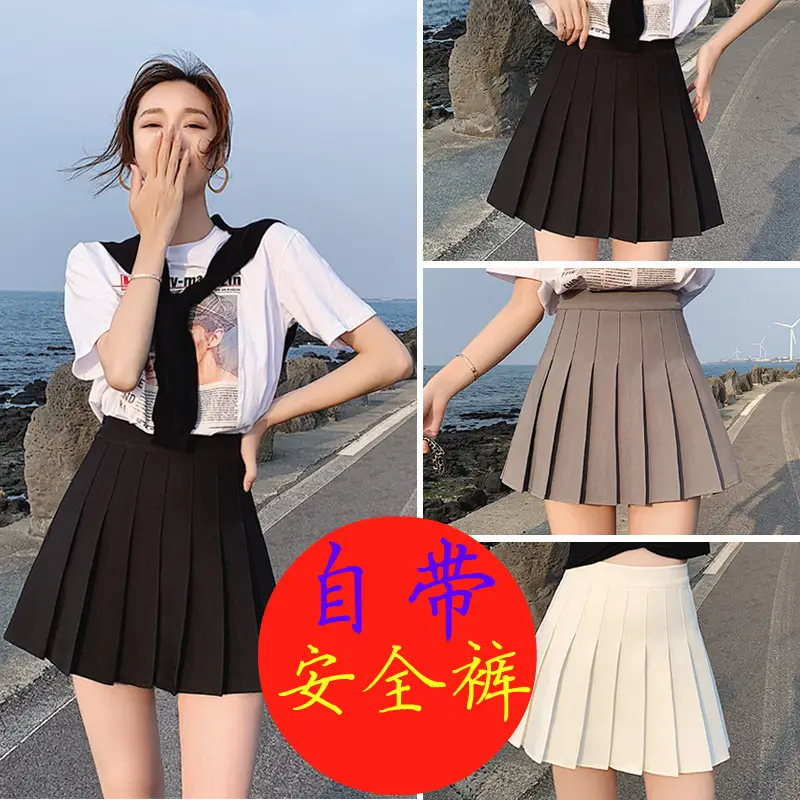 Black Pleated Skirt Women Summer High Waist Slim Fit - Image 7