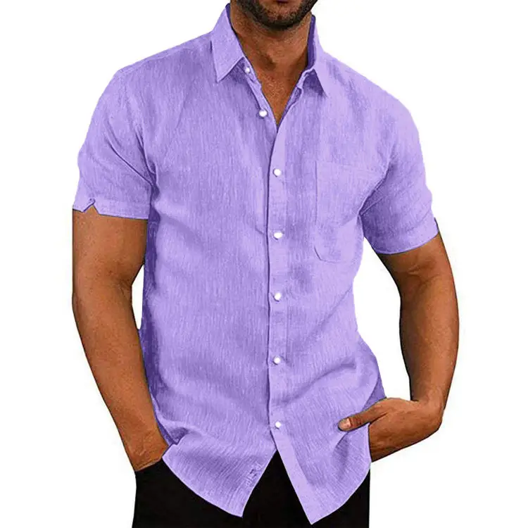 Men's 2025 Button Short-Sleeve Shirt Green - Image 10