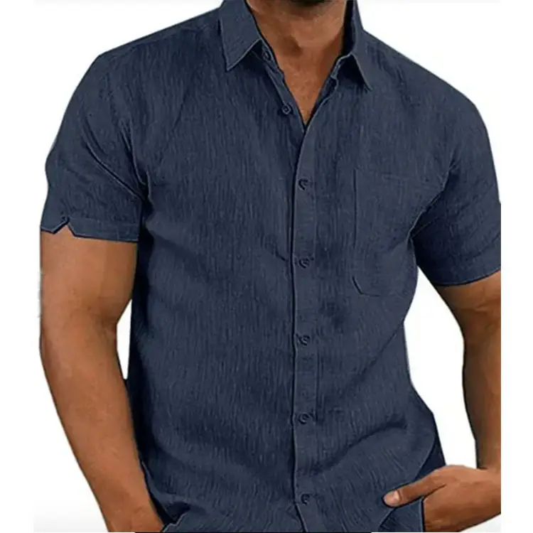 Men's 2025 Button Short-Sleeve Shirt Green - Image 4