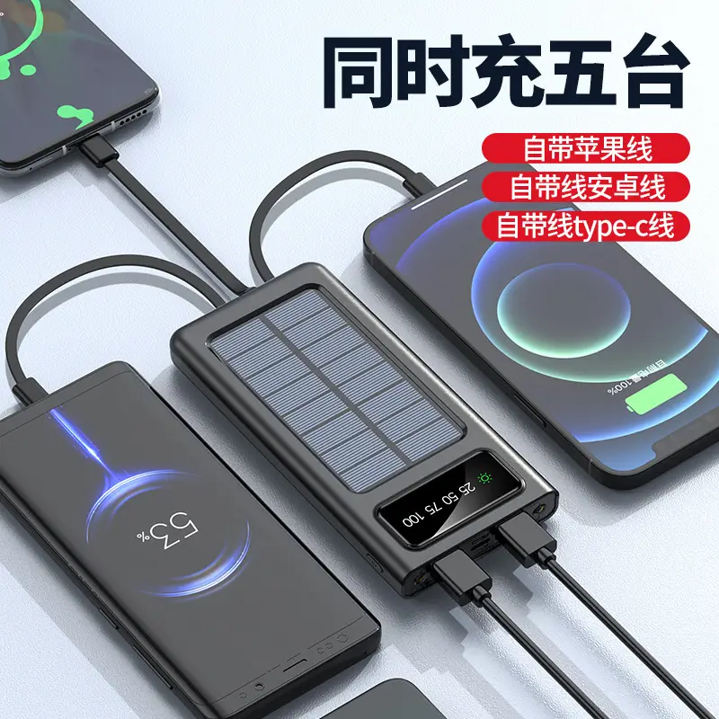 Solar Power Bank 20000mA Digital Display Camping LED - Image 8