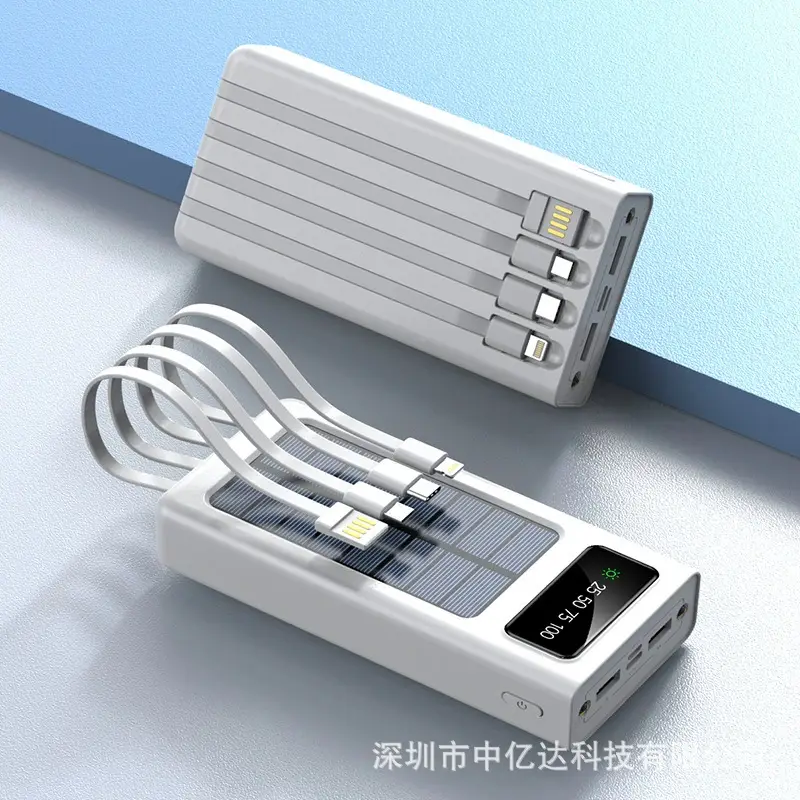 Solar Power Bank 20000mA Digital Display Camping LED - Image 2