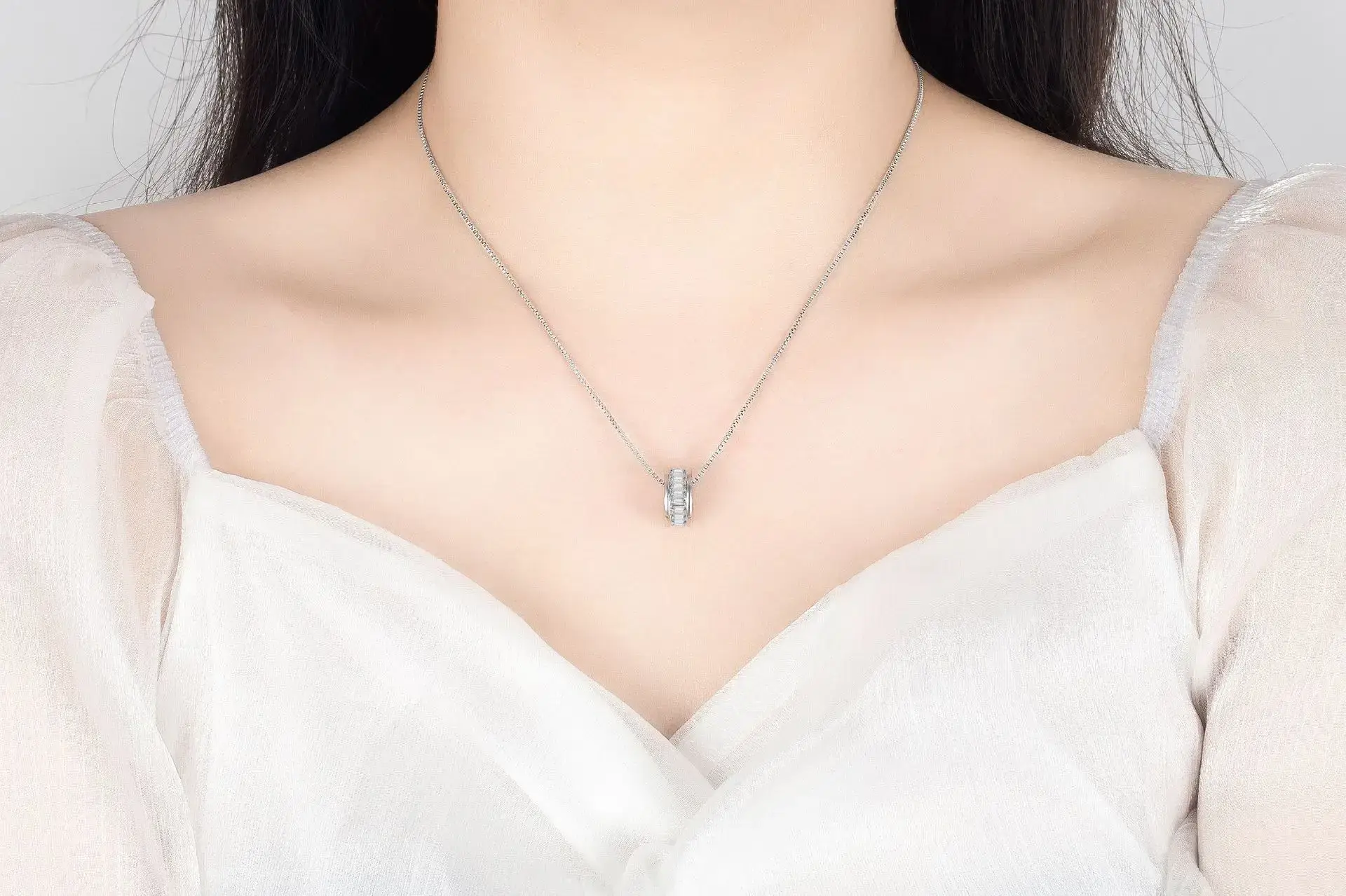 Women's Rose Gold Tide Transfer Necklace with Pink Lace Band — feature 16