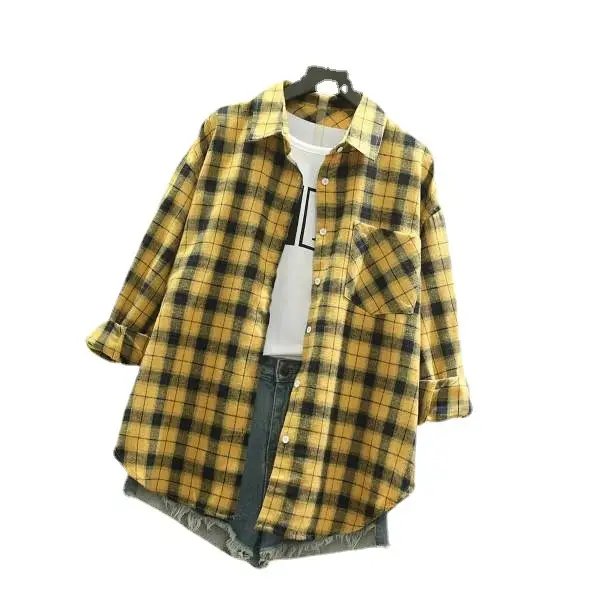 Red Plaid Korean POLO Collar Shirt for Men - Image 5