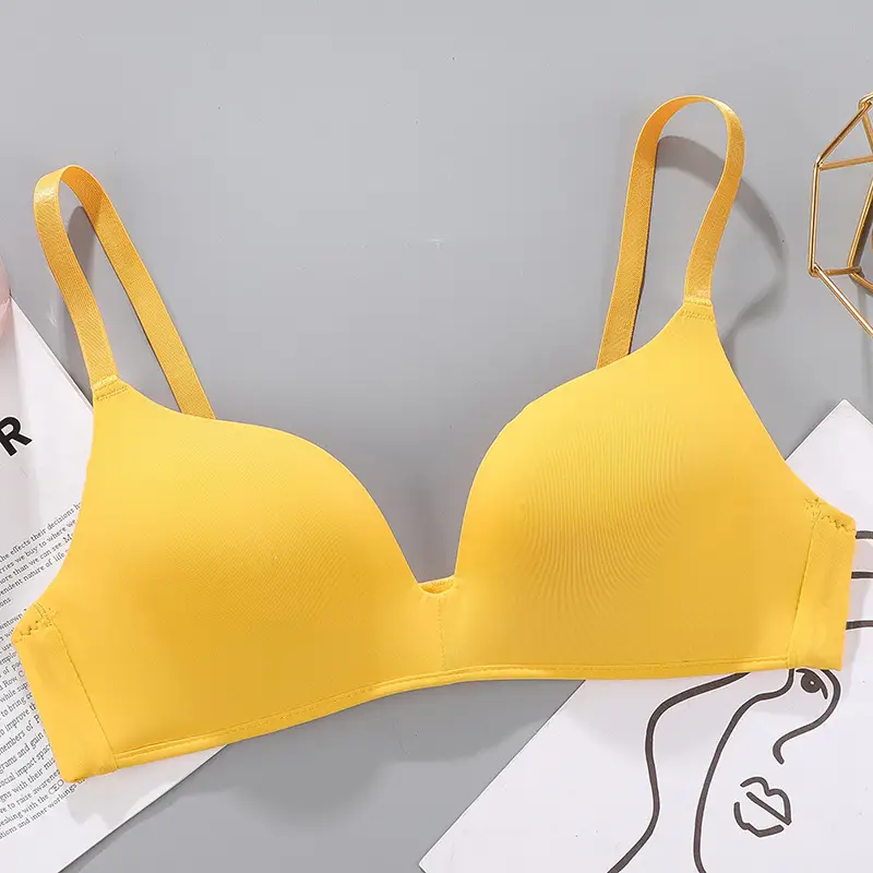 Women's Summer Thin Seamless Underwear, No Underwire, Breathable Push-Up Bra for Women, Student Underwear for Small Busts
