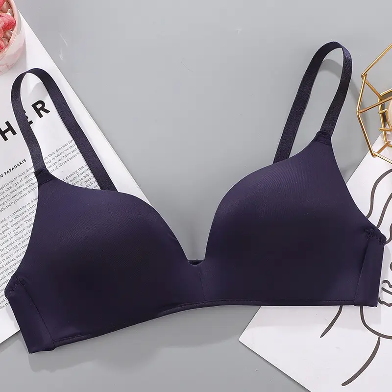 Women's Summer Thin Seamless Underwear, No Underwire, Breathable Push-Up Bra for Women, Student Underwear for Small Busts
