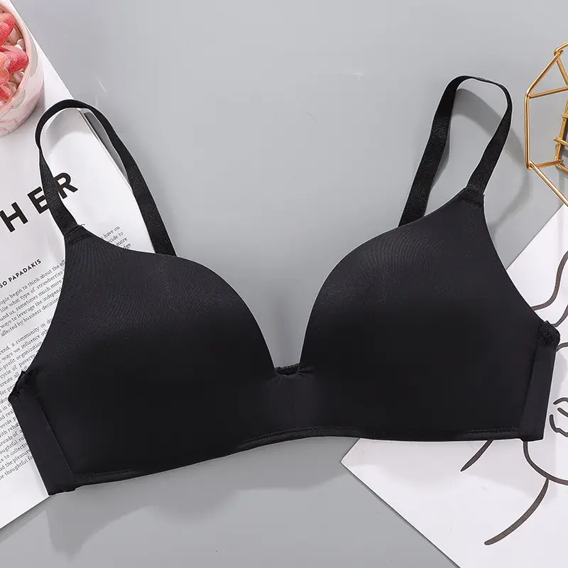 Women's Summer Thin Seamless Underwear, No Underwire, Breathable Push-Up Bra for Women, Student Underwear for Small Busts
