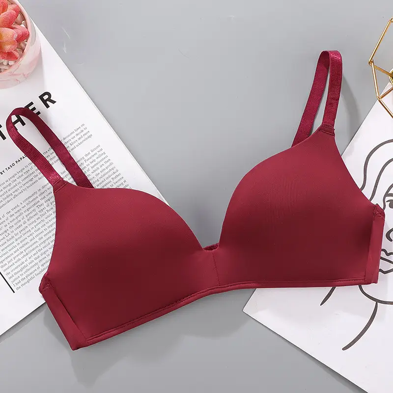 Women's Summer Thin Seamless Underwear, No Underwire, Breathable Push-Up Bra for Women, Student Underwear for Small Busts