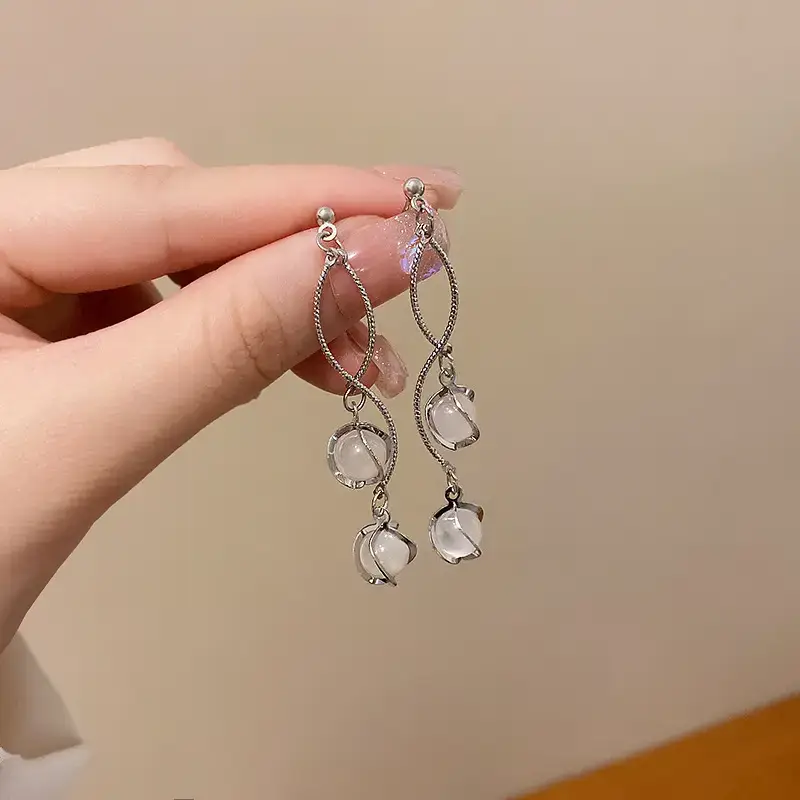 925 Silver Needle Tassel Earrings for Women