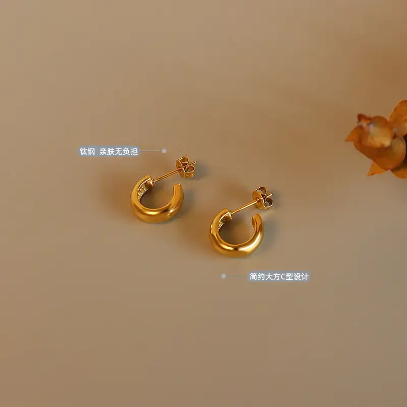 18k Gold Cross-Carrier Earrings for Women - Image 4