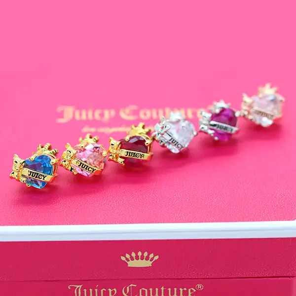 Juicy Heart Bow Zircon Earrings Korean Style Candy Color - Image 7