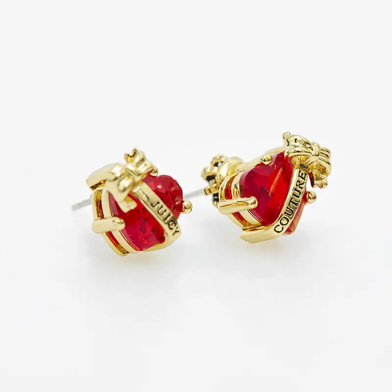 Juicy Heart Bow Zircon Earrings Korean Style Candy Color — feature 11
