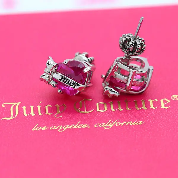 Juicy Heart Bow Zircon Earrings Korean Style Candy Color — feature 12