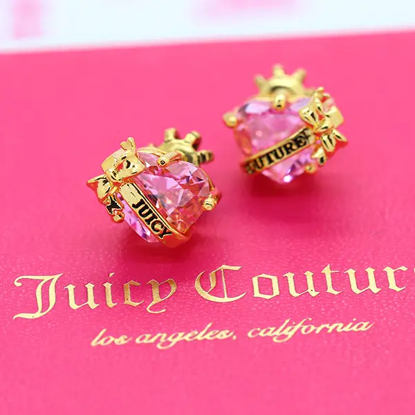 Juicy Heart Bow Zircon Earrings Korean Style Candy Color — feature 13