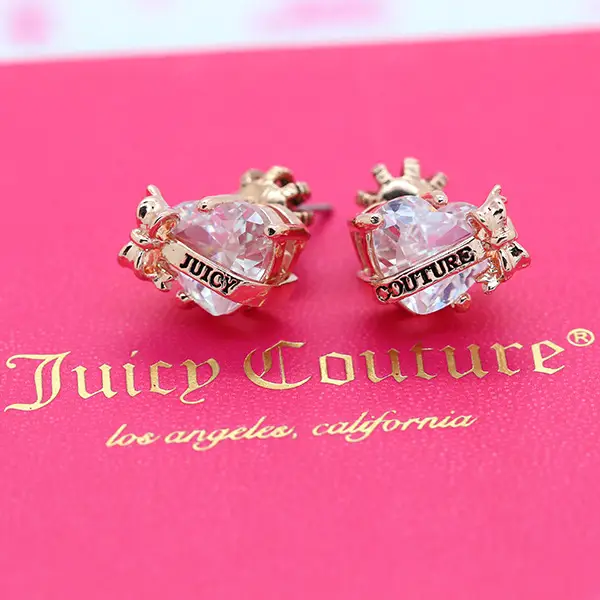 Juicy Heart Bow Zircon Earrings Korean Style Candy Color — feature 15