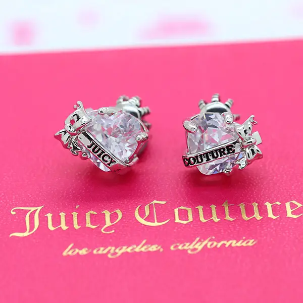 Juicy Heart Bow Zircon Earrings Korean Style Candy Color — feature 17