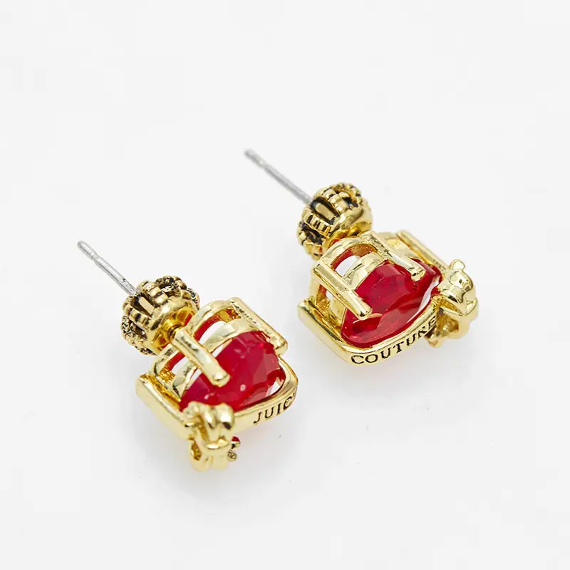 Juicy Heart Bow Zircon Earrings Korean Style Candy Color — feature 19