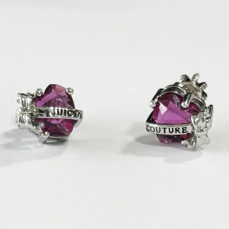 Juicy Heart Bow Zircon Earrings Korean Style Candy Color — feature 6
