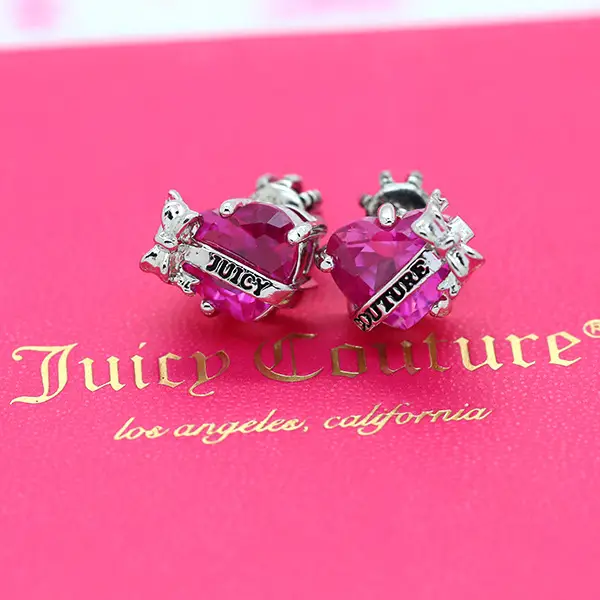 Juicy Heart Bow Zircon Earrings Korean Style Candy Color — feature 9