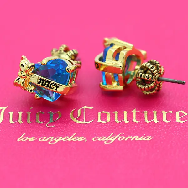 Juicy Heart Bow Zircon Earrings Korean Style Candy Color - Image 2