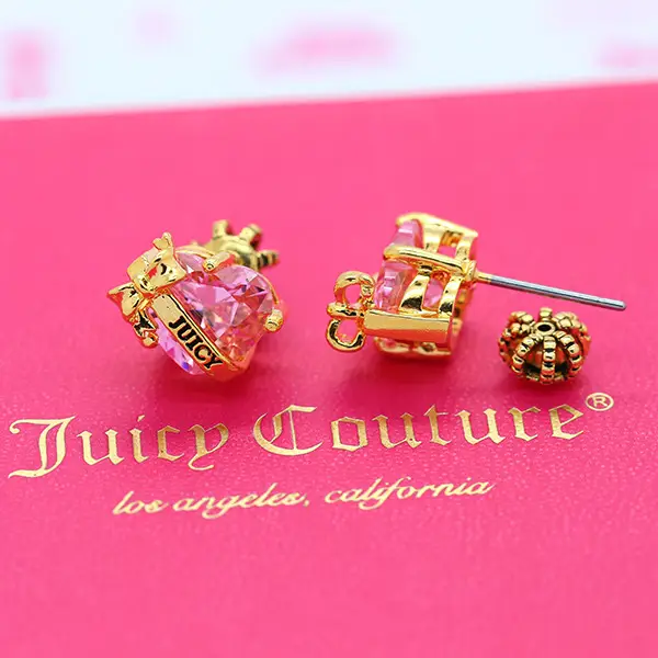 Juicy Heart Bow Zircon Earrings Korean Style Candy Color - Image 3