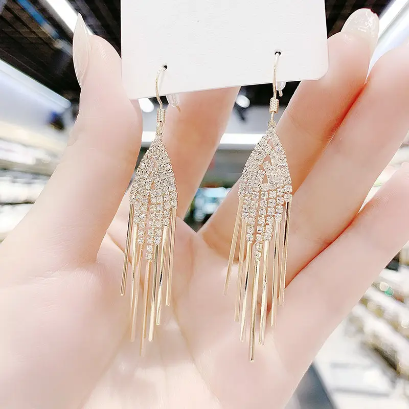 Full Diamond Tassel Earrings for Women 2024 - Image 5