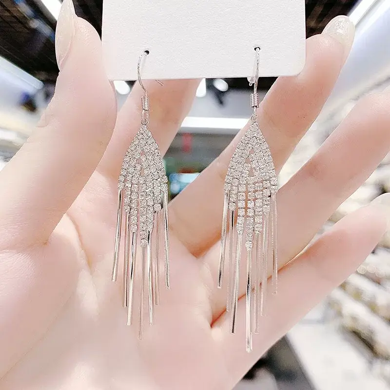 Full Diamond Tassel Earrings for Women 2024 — feature 1