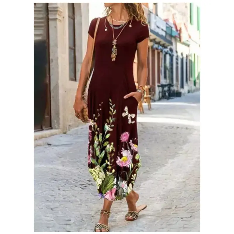 Women's Printed Long Sleeve Dress with Geometric Pattern - Image 2